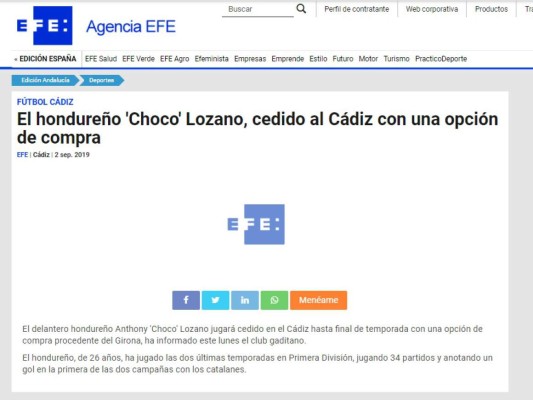 ¡Choco Lozano al Cádiz! Esto dicen los medios españoles de su traspaso