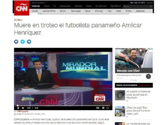 Así reaccionaron los medios por la muerte del jugador Amílcar Henríquez