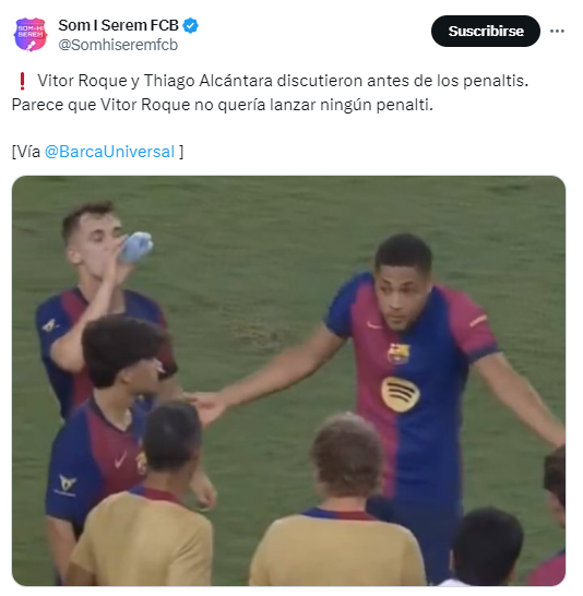 La discusión de Vitor Roque y Alcántara no tardó en viralizarse por las redes sociales.