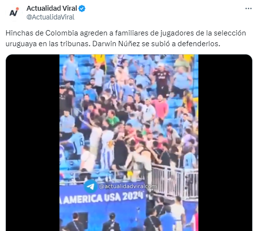 Darwin Núñez se peleó con la afición de Colombia y así reacciona la prensa: “Lo que hizo fue defender a su familia”