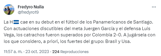 ¡Ya veían la derrota! Periodistas reaccionan por la triste presentación de Honduras en los Juegos Panamericanos 2023