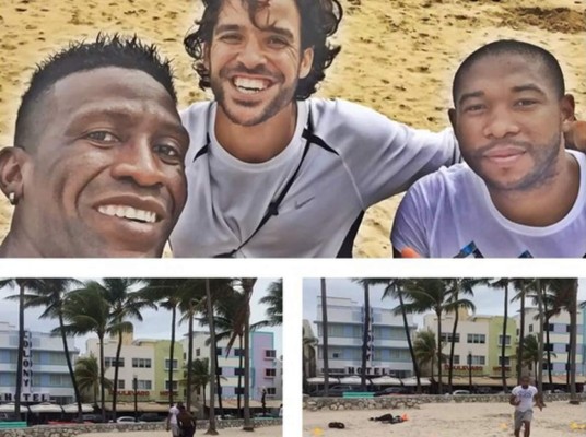 Wilson Palacios se entrena en las playas de Miami junto a Hendry Thomas