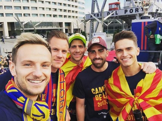 FOTOS: La gran celebración del FC Barcelona por el doblete en España