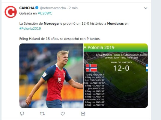 ¡Bochorno mundial! La prensa internacional habla del 12-0 de Noruega a Honduras