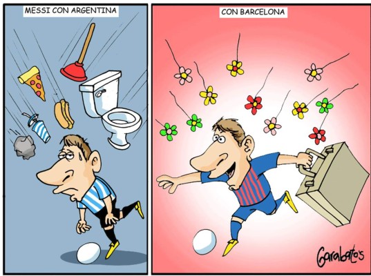 Las Mejores Caricaturas de Lionel Messi por Garabatos.