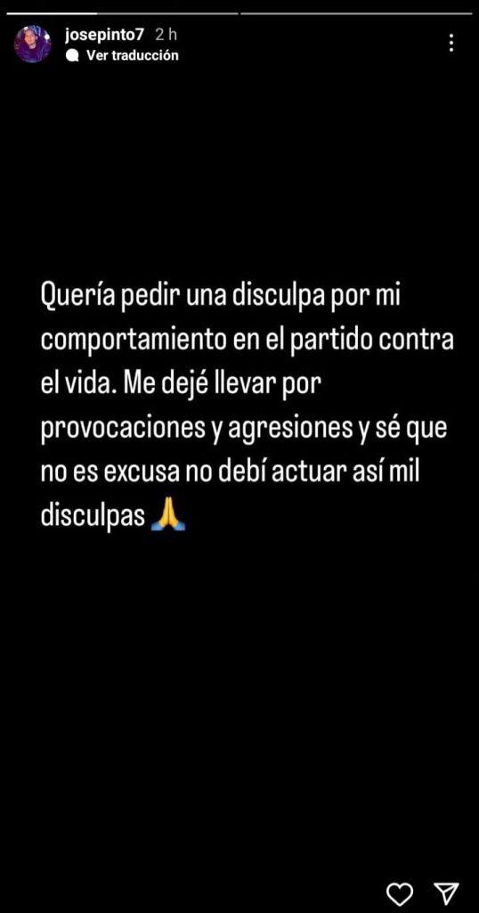 José Mario Pinto reacciona tras el castigo interpuesto por la Comisión de Disciplina, luego de la polémica con Edson Palacios