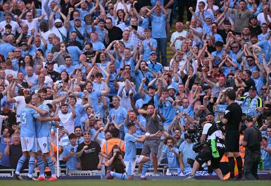 Foden marcó dos goles en el partido contra West Ham para ayudar al City coronarse campeón de la Premier League.