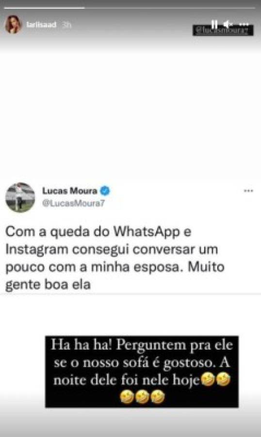 Lucas Moura explotó Twitter: el mensaje viral durante la caída de Facebook, Instagram y Whatsapp