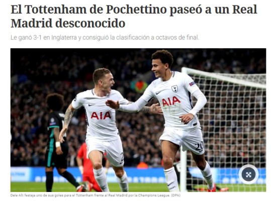 ¡CRISIS! Así reacciona la prensa mundial tras la dura derrota del Real Madrid ante el Tottenham