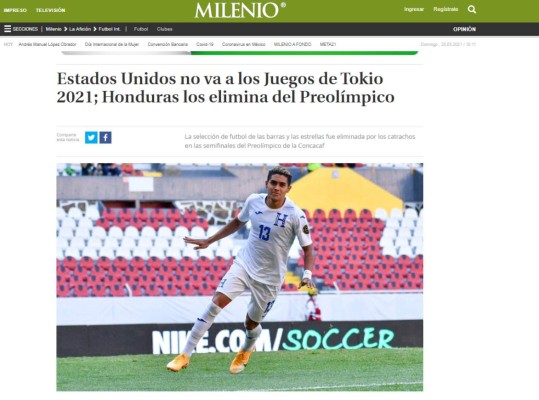 '¡Duele de envidia!', los titulares de los ticos y medios internacionales tras la clasificación de Honduras los Juegos Olímpicos de Tokio 2021&nbsp;&nbsp;&nbsp;