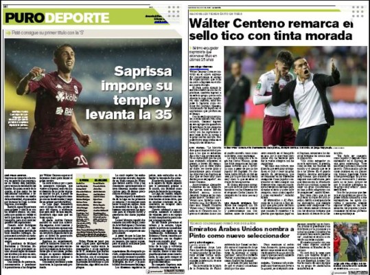 Prensa tica destroza al Alajuelense por su pobre juego y alaba la conquista de Centeno y Saprissa