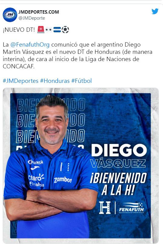 DT con gran experiencia y le desean éxito: Así reaccionó la prensa internacional sobre la llegada de Diego Vázquez a la Selección de Honduras