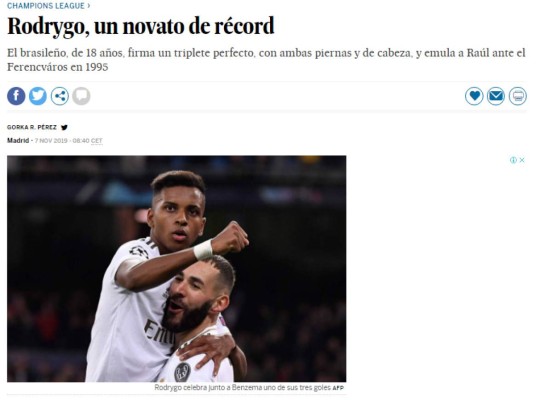 Rodrygo pone a sus pies a la prensa mundial: 'Por fin hay alguien con pinta de estrella'