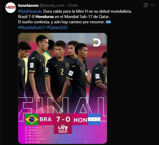 Debut humillante, Pudieron ser 10: lo que dice la prensa tras la goleada de Brasil a Honduras en el Mundial Sub-17