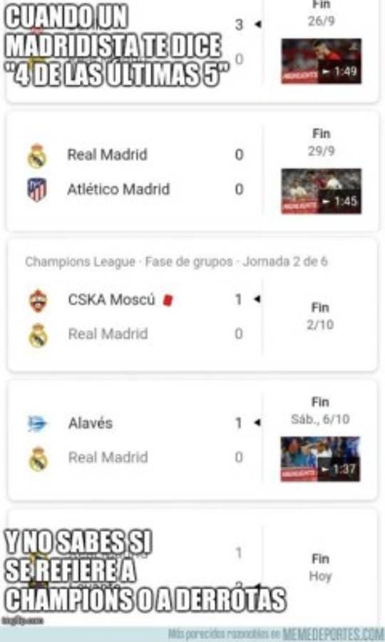MEMES: Real Madrid y Barcelona, protagonistas del día en las redes sociales