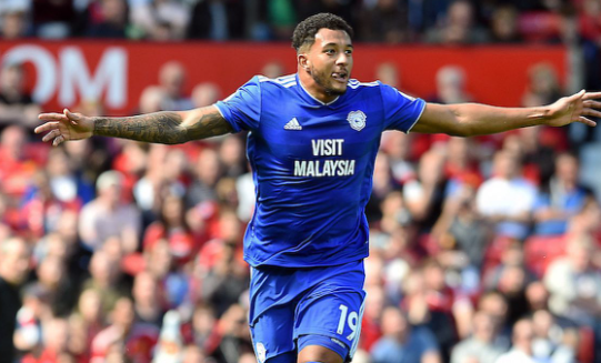 Nathaniel Mendez-Laing le hizo un gol al United en Old Trafford cuando jugaba para el Cardiff City.