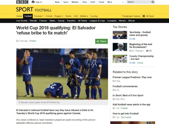 Prensa mundial hace eco del escándalo que denunciaron seleccionados de El Salvador