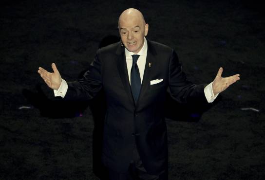 Gianni Infantino, presidente de la FIFA, durante la gala en Washington.