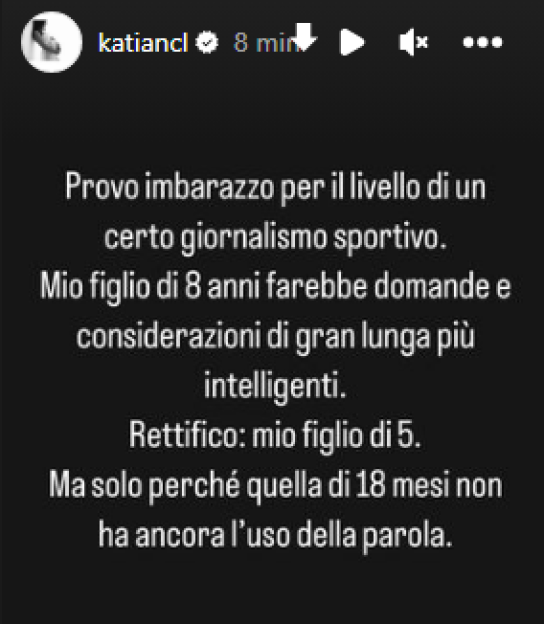 El duro mensaje de Katia por las críticas que está recibiendo su padre, Carlo Ancelotti.
