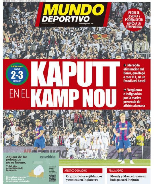 Las portadas y lo que dice la prensa sobre la eliminación del Barcelona en la Europa League: ¡Humillados!