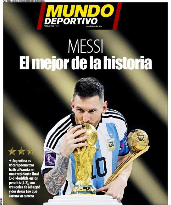 ¡No lo bajan de “Dios”! Portadas mundiales inmortalizan a Messi como “el mejor de todos los tiempos” tras conquistar Qatar