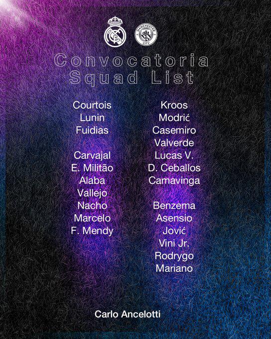 Con cambios: El 11 del Real Madrid para la remontada ante el Manchester City en el Bernabéu por la Champions