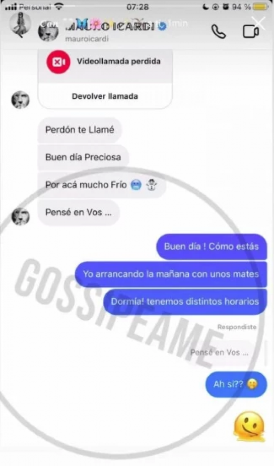 Una modelo publica los mensajes privados que le envía Mauro Icardi y la reacción del delantero: “Me fallaste...”