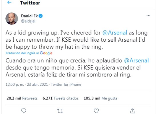 Así generó su fortuna el multimillonario Daniel Ek, uno de los dueños de Spotify que quiere comprar al Arsenal