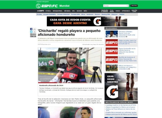 Gesto de Chicharito Hernández en Honduras le dio la vuelta a México