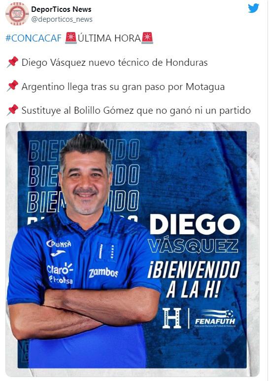 DT con gran experiencia y le desean éxito: Así reaccionó la prensa internacional sobre la llegada de Diego Vázquez a la Selección de Honduras