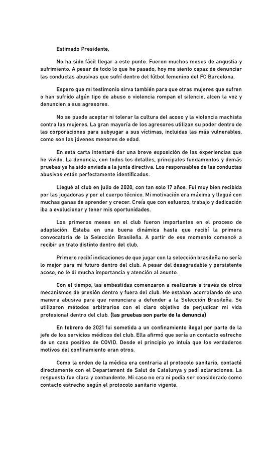 Escándalo: Gio Queiroz denuncia haber sufrido “acoso” en el Barcelona y publica una carta para contar todo