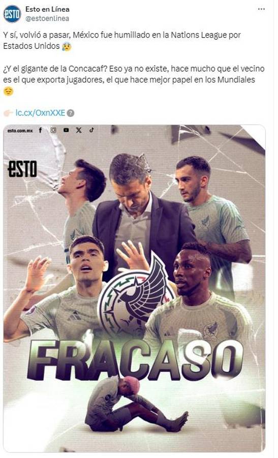 Faitelson señala los culpables: lo que dice la prensa de México luego de caer ante Estados Unidos en Liga de Naciones