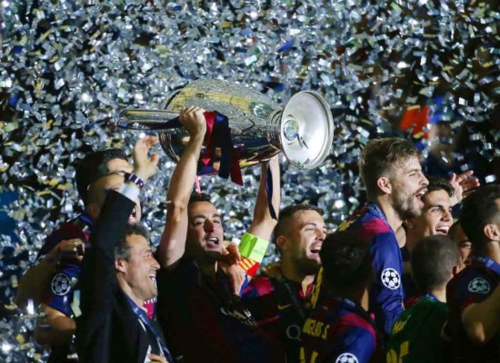 La celebración del Barcelona campeón de la Champions League
