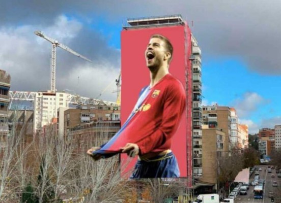 Barcelona: Laporta coloca un cartel gigante frente al Bernabéu y las redes estallan con memes