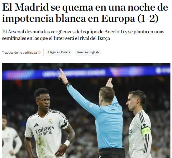 Prensa catalana se divierte por la caída del Real Madrid en Champions: Hasta pronto; desnudaron sus vergüenzas