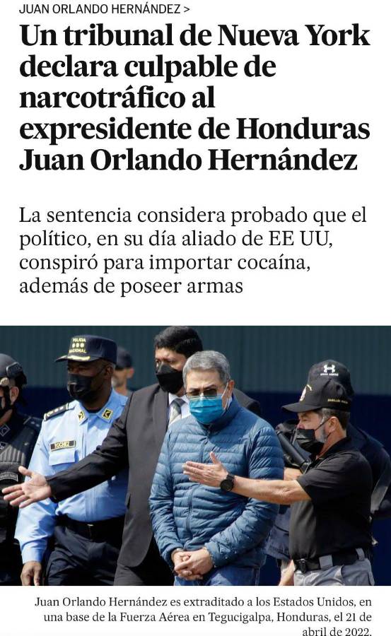 JOH le da la vuelta al mundo: prensa internacional estalla tras hallar culpable al expresidente de Honduras