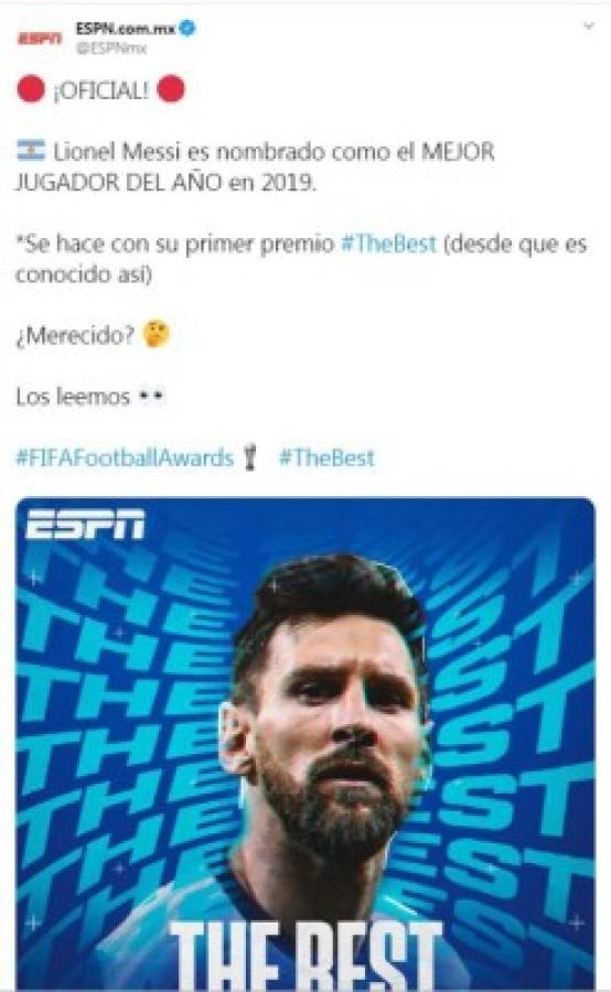 ¡Se rinden ante Lio! Lo que dicen los medios sobre Messi tras ganar su primer The Best