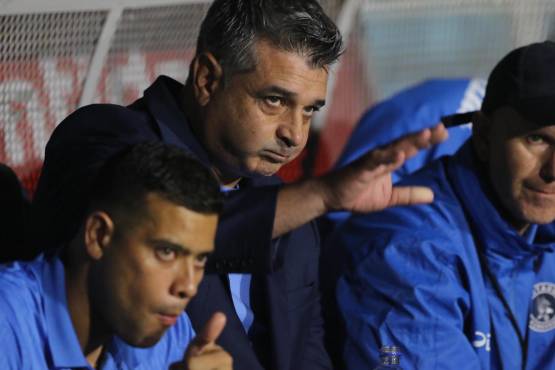 El semblante de Diego Vázquez tras encajar el 2-0 de Olimpia.