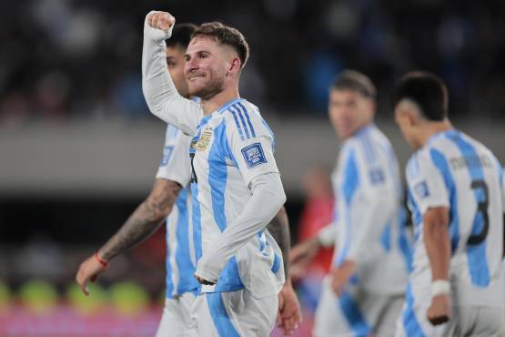 Alexis Mac Allister de Argentina celebra un gol.