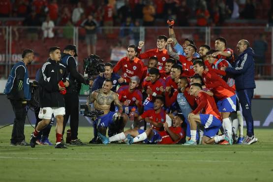 Chile celebró por todo lo alto la victoria ante Venezuela. Foto: EFE