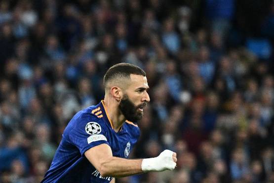 Benzema marcó el 2-1 del Real Madrid ante el Manchester City.