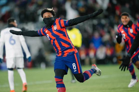 Weston McKennie celebrando su gol ante Honduras.