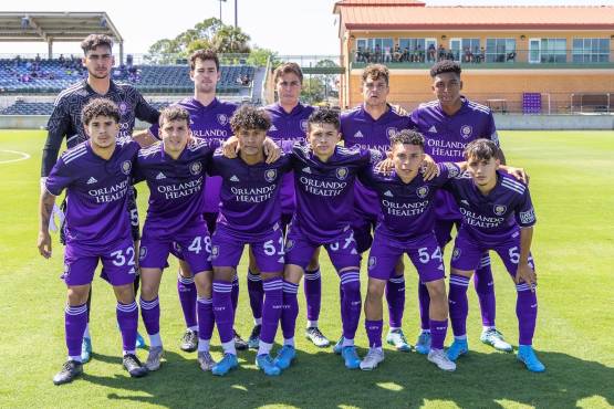 Erick Gunera junto a sus compañeros en el Orlando City. Foto Cortesía.