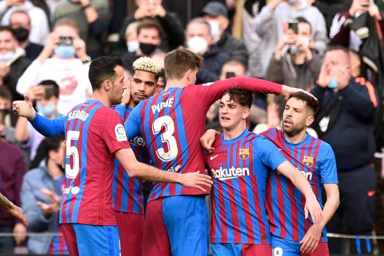 Así celebró el Barcelona el segundo gol realizado por Gavi.