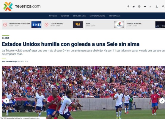 La prensa de Costa Rica explota contra su selección tras la goleada ante USA: 'Fuera todos, dan pena'