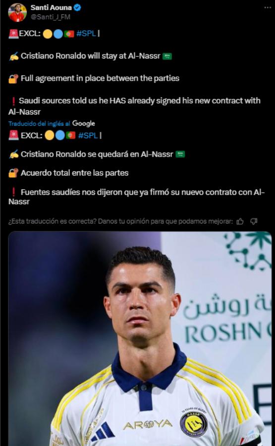 Giro inesperado: Cristiano Ronaldo decide su futuro y renovará contrato con Al Nassr