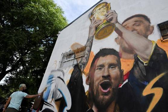 Brutal mural en Argentina: Así inmortalizan a Lionel Messi cuando levanta la Copa del Mundo de Qatar 2022