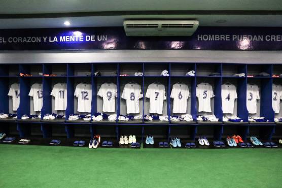Así luce el camerino de la Selección de Honduras.