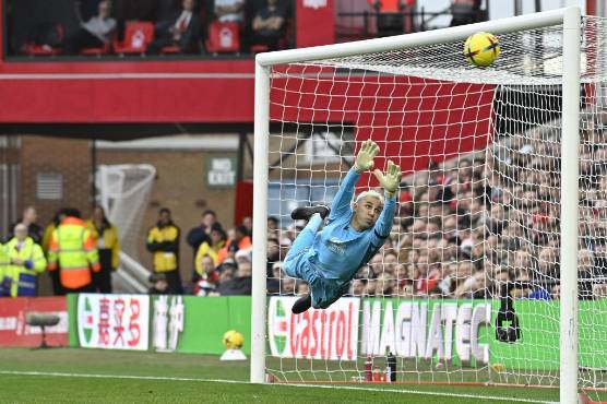 Keylor Navas fue importante en el empate del Nottingham Forest ante el Manchester City.