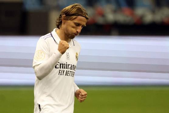Modric festejando su penal, el croata no falló y dio confianza a sus demás compañeros.